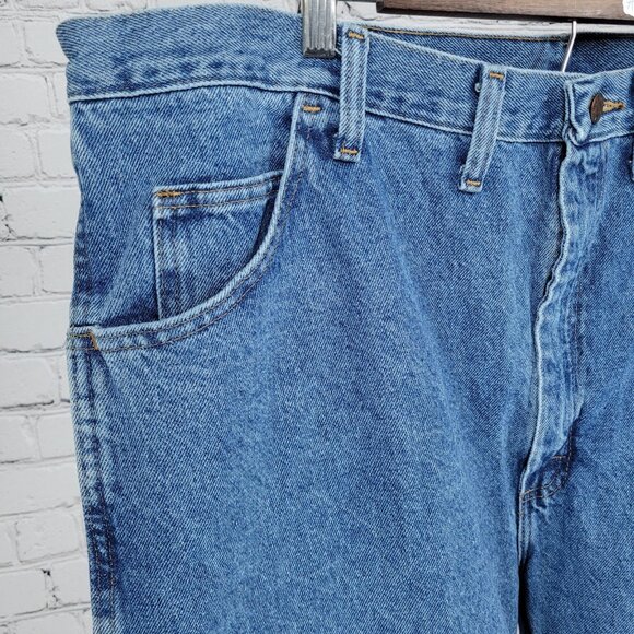 NWT Rustler By Wrangler Blue Heavyweight Denim Straight Leg Jeans Size (44x32) - Picture 6 of 13